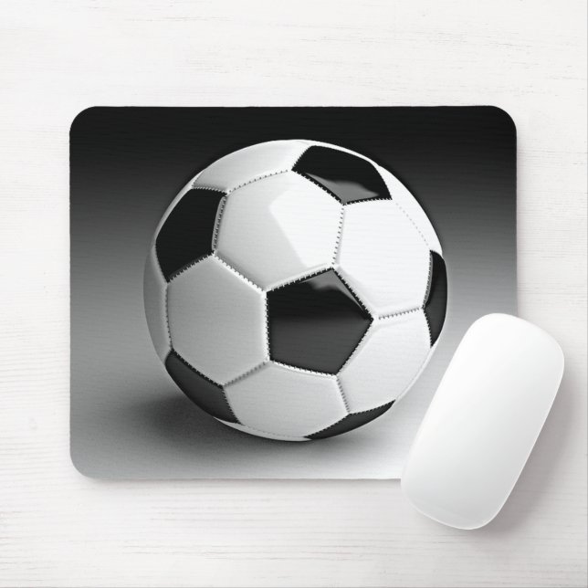 Moderne Schwarz-weiße Fußballfotografie Mousepad (Mit Mouse)