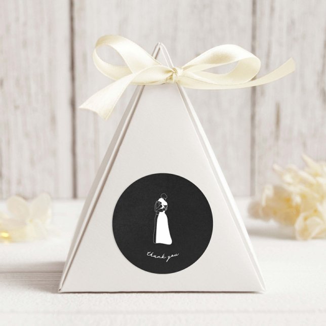 Moderne, schwarz-weiße Handzeichenkupplung Runder Aufkleber (Von Creator hochgeladen)