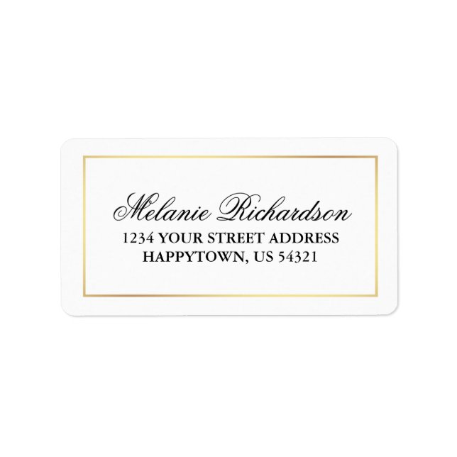 Moderne Schwarz-weiße Hochzeit Adressaufkleber (Vorne)