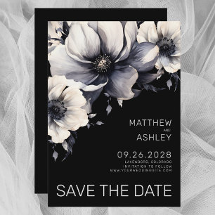 Moderne Schwarz-weiße Hochzeit Save The Date