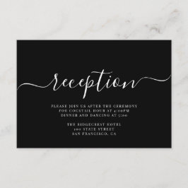 Moderne Schwarz-weiße Hochzeitsempfehlung Begleitkarte