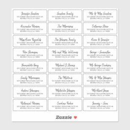 Moderne Schwarz-weiße individuelle Gästetiketten Aufkleber