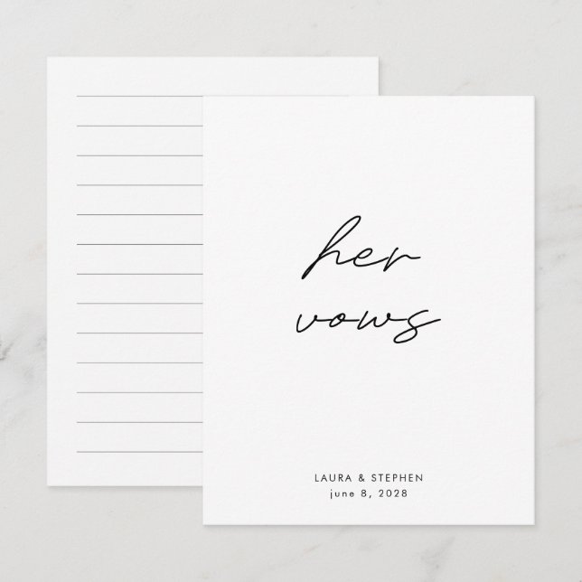 Moderne Schwarz-weiße Kalligraphie verheiratet ihr (Vorne/Hinten)