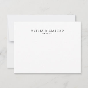 Moderne Schwarz-weiße Klassik Mitteilungskarte