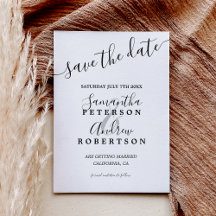 Moderne Schwarz-weiße lässige Typografie Save the 