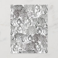 Moderne Schwarz-weiße Leopard Tiger Tiere