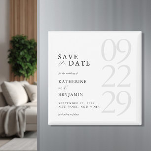 Moderne schwarz-weiße minimalistische Hochzeit Magnet