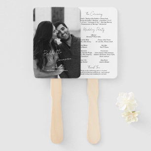 Moderne schwarz-weiße minimalistische Hochzeitspro Fächer