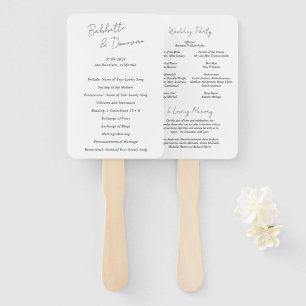 Moderne schwarz-weiße minimalistische Hochzeitspro Fächer