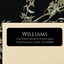 Moderne Schwarz-weiße Minimalistische Rücksendeadr