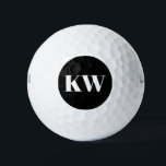 Moderne Schwarz-weiße Monogramm-Initialen Personal Golfball<br><div class="desc">Moderne Schwarz-weiße Monogram-Initialen Personalisierter Golfbälle</div>