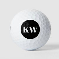 Moderne Schwarz-weiße Monogramm-Initialen Personal