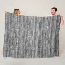 Moderne schwarz-weiße Muster Streifen Doodles Fleecedecke
