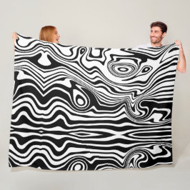 Moderne schwarz-weiße Muster Streifen Tier Fleecedecke