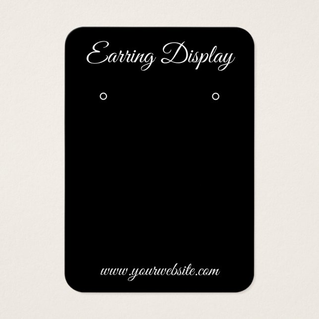 Moderne schwarz-weiße Ohrring-Karte (Vorderseite)