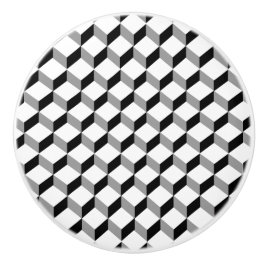 Moderne Schwarz-weiße optische Illusion Keramikknauf