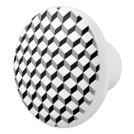 Moderne Schwarz-weiße optische Illusion Keramikknauf