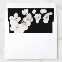 Moderne Schwarz-weiße Orchideenhochzeit
