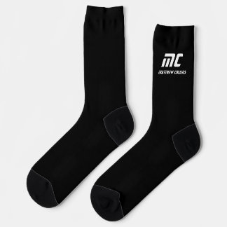 Moderne schwarz-weiße personalisierte Monogramm Socken