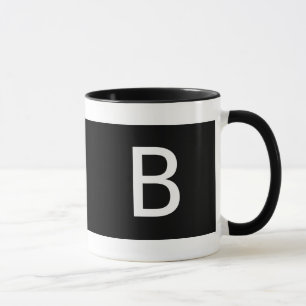 Moderne schwarz-weiße personalisierte Monogramme Tasse