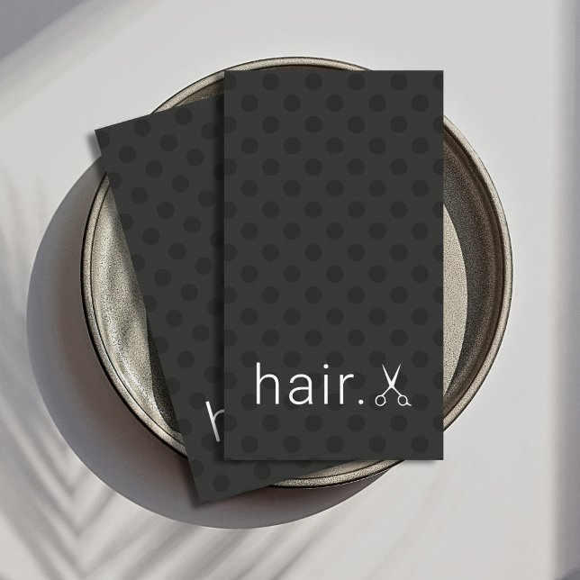 Moderne Schwarz-weiße Schere Friseurin Visitenkarte (Von Creator hochgeladen)