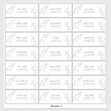 Moderne Schwarz-weiße Script Botanische Gastadress