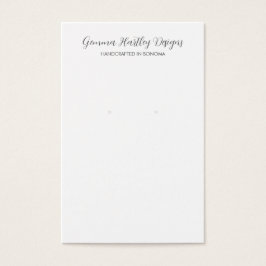 Moderne Schwarz-weiße Script-Earring-Display-Karte