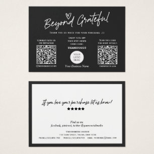 Moderne, schwarz-weiße Skripte QR-Code-Geschenkkar