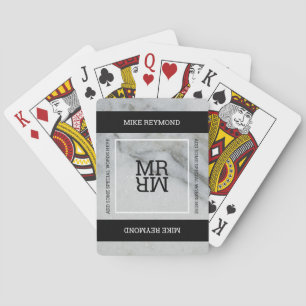 moderne schwarz-weiße Spielkarte mit Namen