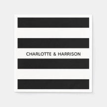 Moderne schwarz-weiße Streifen individuelle Namen