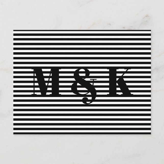 Moderne Schwarz-weiße Streifen, kundenspezifische  Postkarte (Vorderseite)