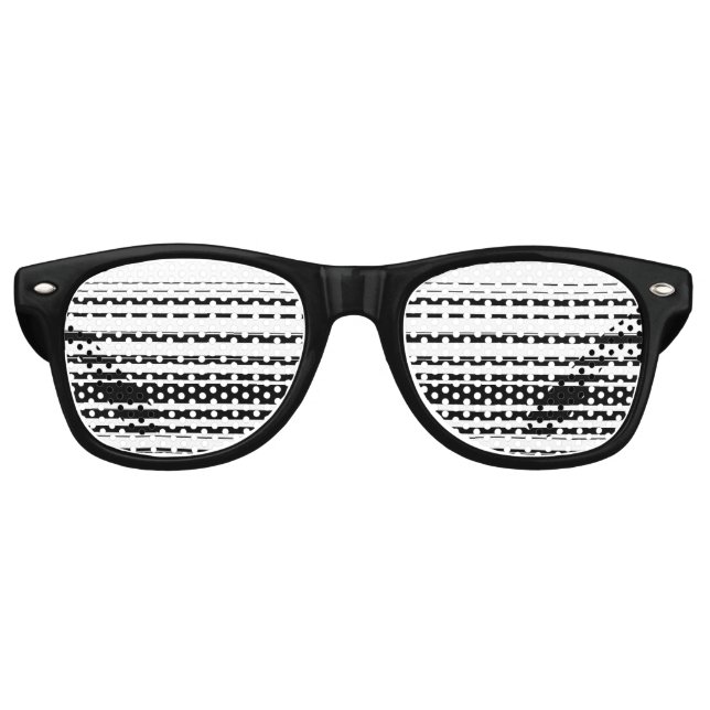 Moderne Schwarz-weiße Streifen Partybrille (Vorderseite)