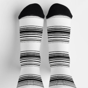 Moderne Schwarz-weiße Streifen Socken