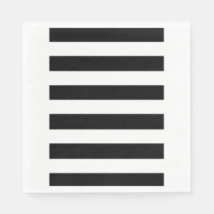 Moderne Schwarz-weiße Streifenmuster Serviette