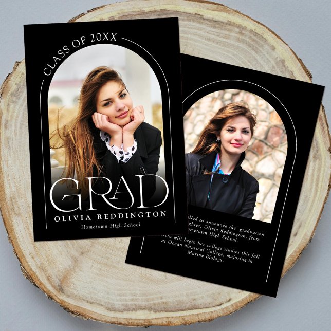 Moderne Schwarz-weiße Typografie 2 Foto Arch Grad Ankündigung (Von Creator hochgeladen)