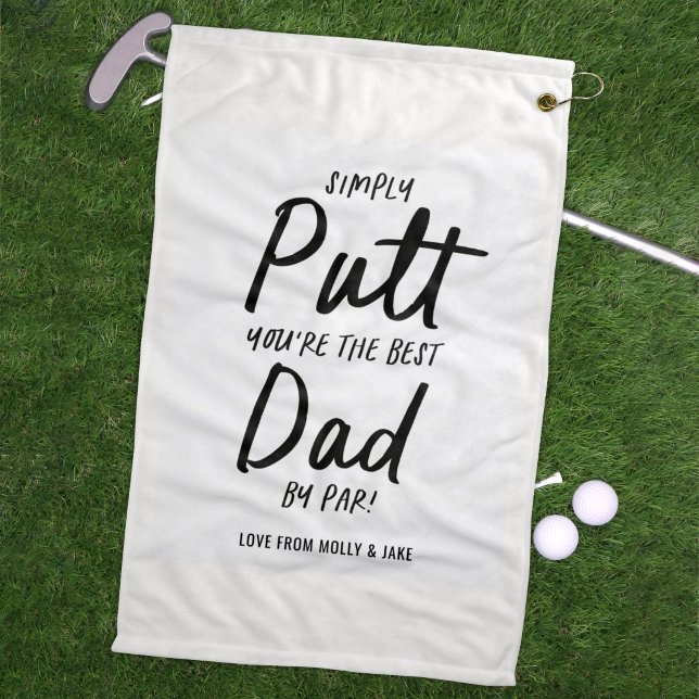 Moderne Schwarz-weiße Typografie von Golf Papa lus Golfhandtuch (Von Creator hochgeladen)