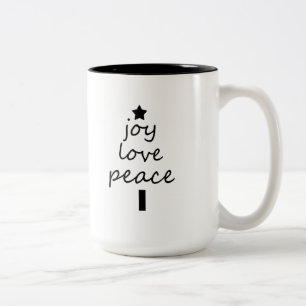 Moderne schwarz-weiße Weihnachtsbaum Zweifarbige Tasse