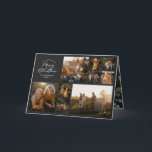 Moderne schwarze 11 Foto botanische Familie Feiertagskarte<br><div class="desc">Frohe Weihnachten. Moderne minimale Multi-Foto Aquarellschrift Scriptkarte. Handgemalte Eukalyptus,  minimales Laub und modernes rustikales Rattanfeuer verleihen dieser Ferienkarte ein luxuriöses Ambiente. In edlem Weiß,  schwarz,  grün,  braun und grau. Jahr in Überprüfung 11 Foto Design.</div>