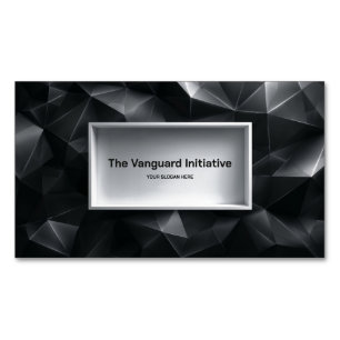 Moderne schwarze 3D polygonale Kristallfacette Min Magnetische Visitenkarte