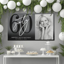 Moderne schwarze 60. Geburtstagsfeier