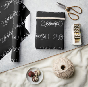 Moderne schwarze Abschlussjahres-Geschenkverpackun Geschenkpapier