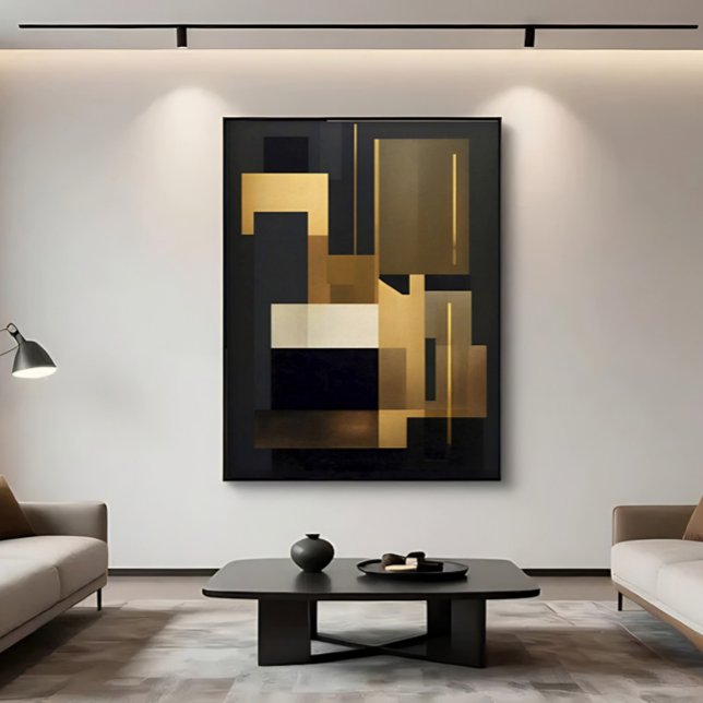 Moderne schwarze abstrakte Geometrie  Leinwanddruck (Von Creator hochgeladen)