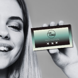 Moderne schwarze Aquamarine Farbschmuck-Symbole Visitenkarte