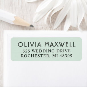 Moderne schwarze Art Deco-Hochzeitsadresse