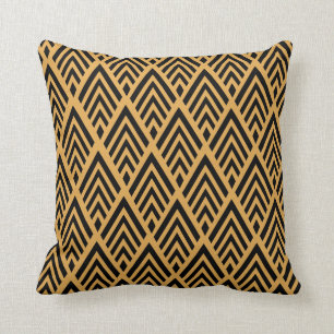 Moderne schwarze Art Deco Pfeile Kissen