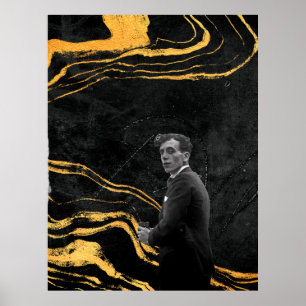 Moderne schwarze Ästhetik mit Cutout-Marmorierung Poster