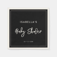 Moderne schwarze Babydusche