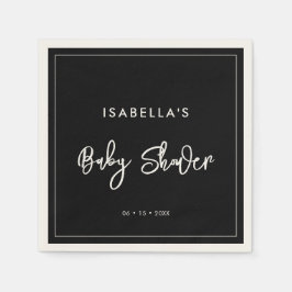 Moderne schwarze Babydusche Serviette