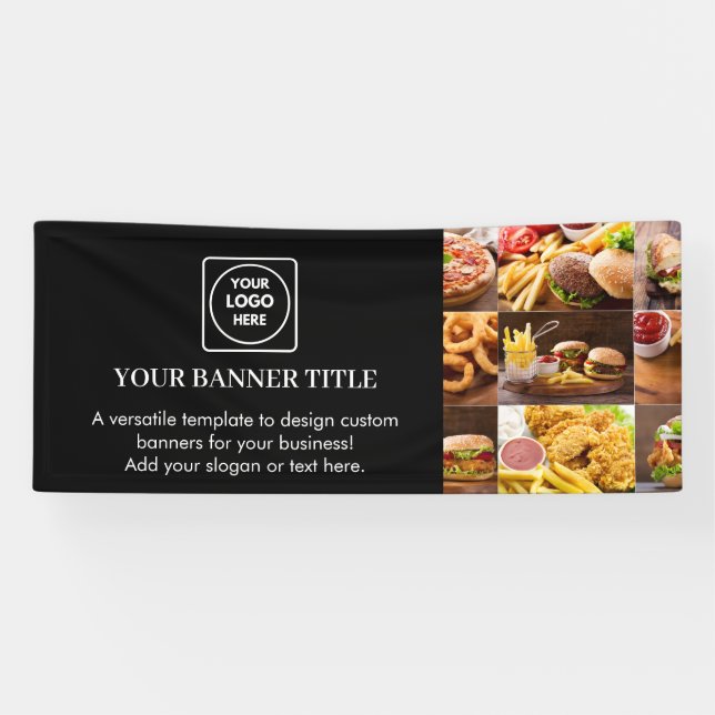 Moderne schwarze benutzerdefinierte Event- Werbeba Banner (Horizontal)