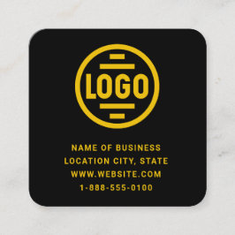 Moderne schwarze benutzerdefinierte Logo- und QR-C Quadratische Visitenkarte